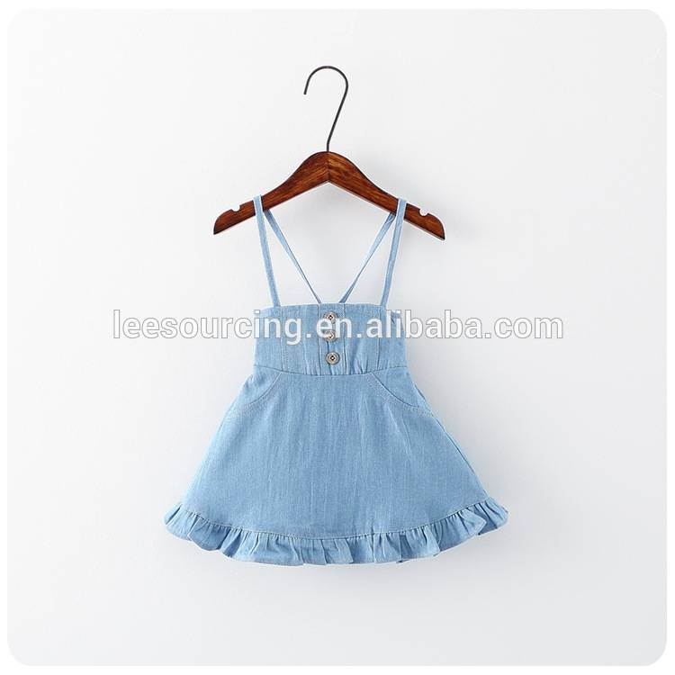 Sommer Jeans Helle Farbe Kind-Mädchen-Neckholder-Kleid