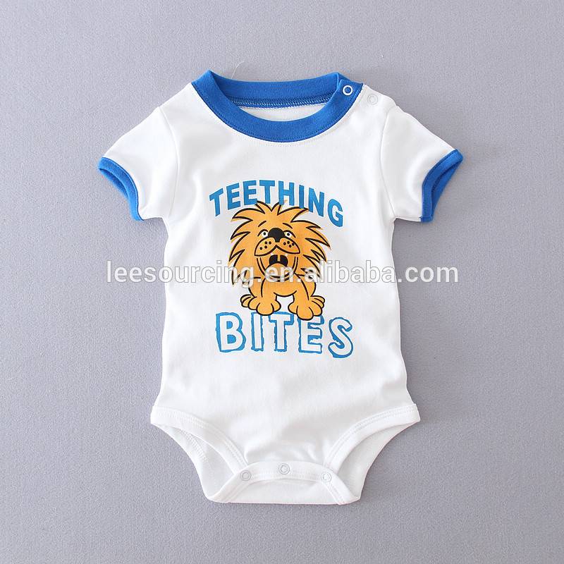 Good quality short sleeve animal printing cotton baby bodysuits