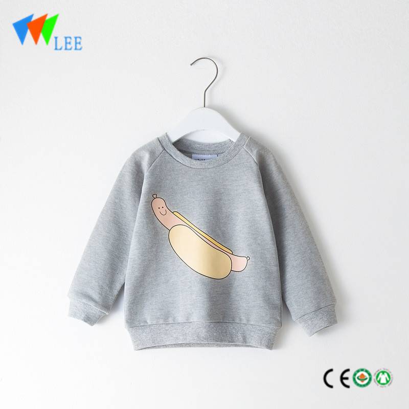 OEM Supply Baby Boys Clothing - 100% cotton kids long sleeve t shirt fleece round collar print banana – LeeSourcing
