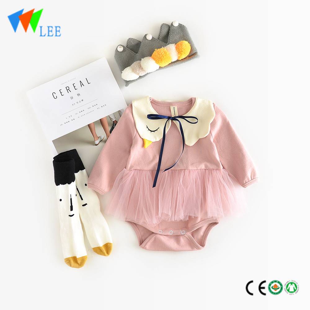 100% cotton baby long sleeve romper high quality lovely style
