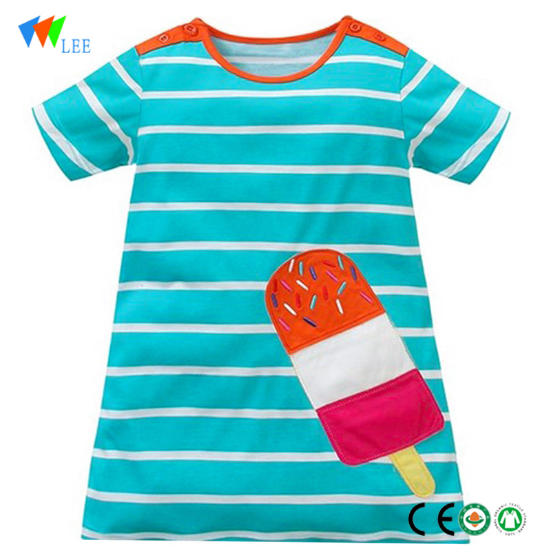 Sell well Toddler kids printed dress cotton baby girl dress wholesale