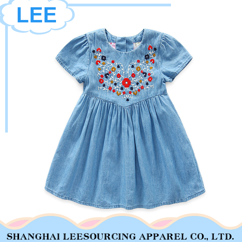 子供の夏の綿のカジュアルスタイル半袖女の子のドレス