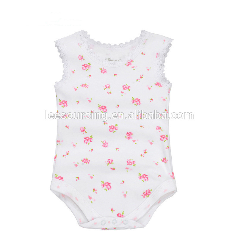 Wholesale Dealers of Boys Casual Coat - Hot selling cute baby girl floral lace trim vest bodysuit – LeeSourcing