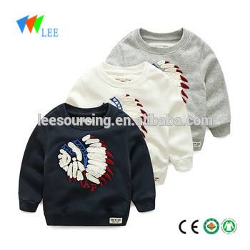 Hot selling children kids cotton french terry sweatshirt clothes long sleeve Indian picture t shirt baby