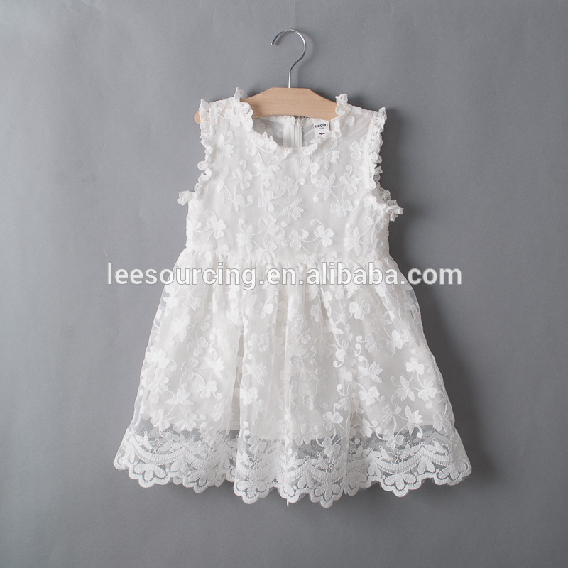 Summer new style lace embroidery kids clothes girls dresses baby