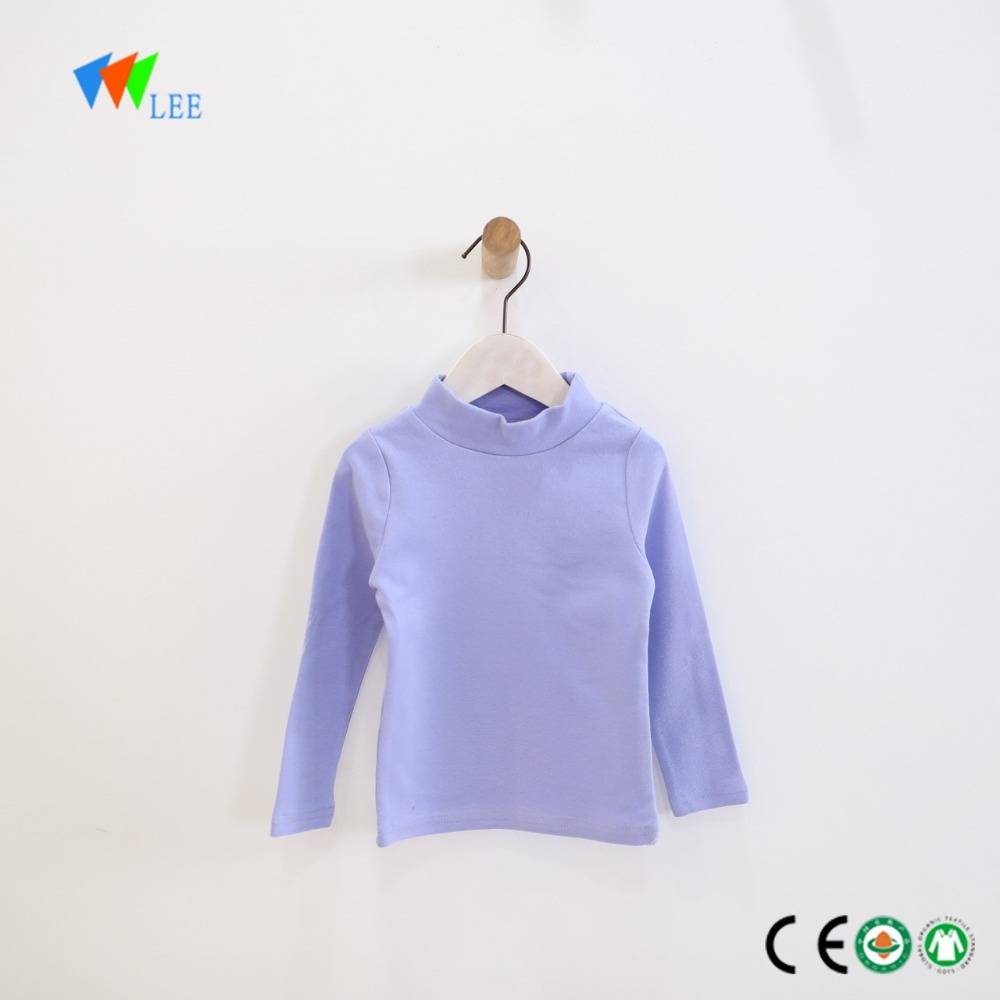 Wholesale new style solid color sweatershirt long sleeve cotton T-shirt girls t-shirt baby
