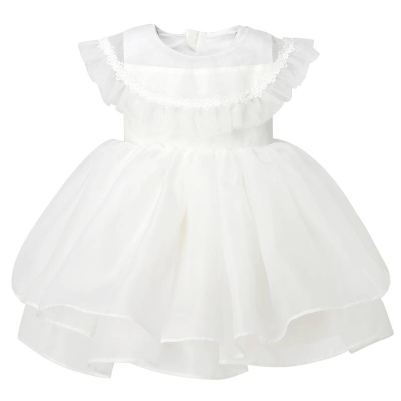 1-6 jier âld baby girl partij jurk bern frocks ûntwerpt kids wite lace wedding dress