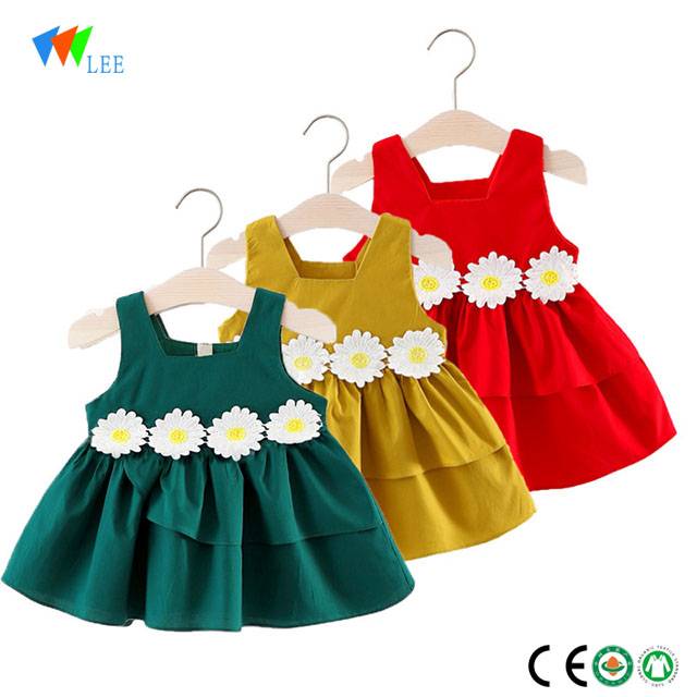 western party wear summer one piece flower dress for baby