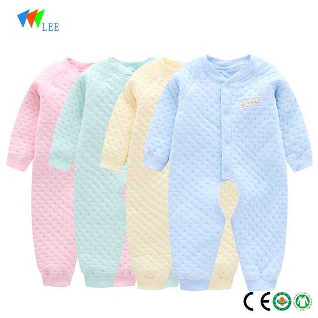 wholesale soft organic cotton long sleeve baby clothes romper