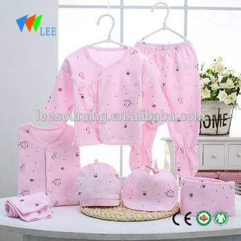100% cotton newborn baby clothing gife set 7 pieces soft cotton infant clothes set outfits wholesale