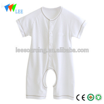 Plain bamboo body onesie short sleeve solid baby bamboo playsuit