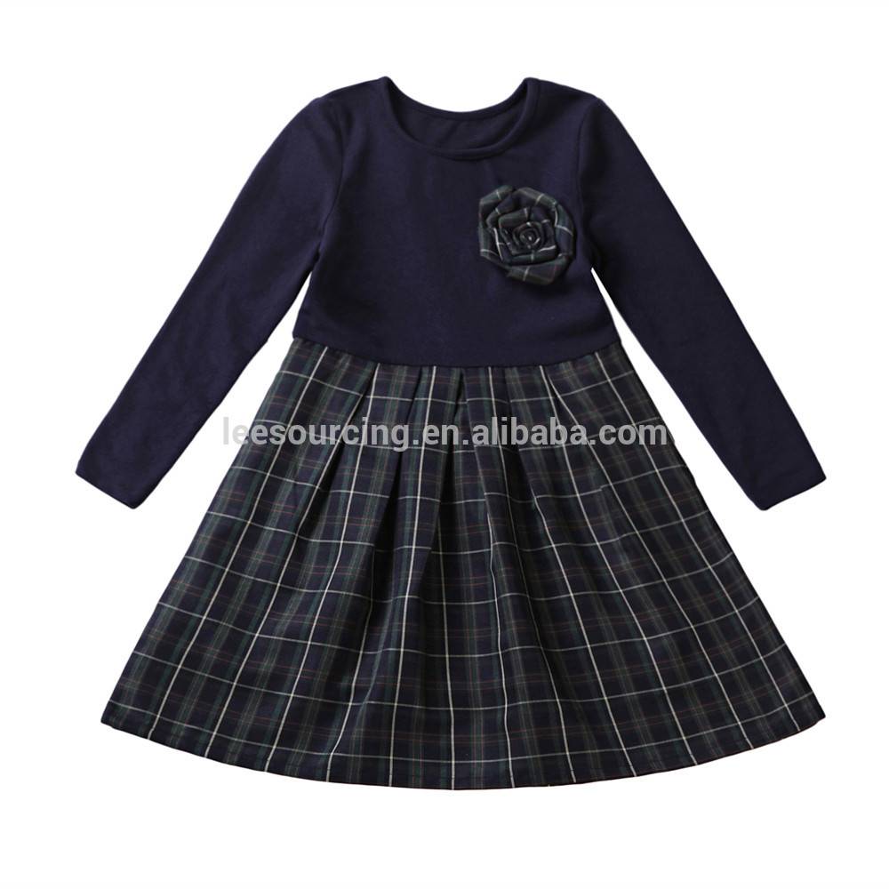 Factory Supply Girls Coat Winter - Baby girl dress clothes long sleeve cotton casual winter check dresses – LeeSourcing