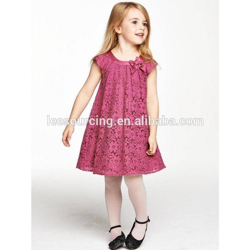 New Design casual lovely Lace little party flower children girl baby dress