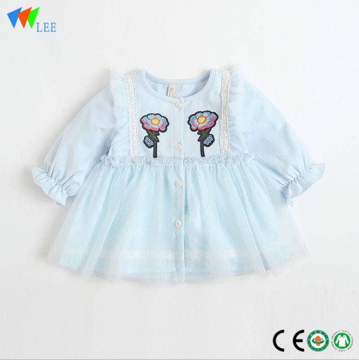 OEM/ODM Manufacturer Little Boy Summer Sets - Floral printing high quality hot sale baby girl long sleeve long 100% cotton dress – LeeSourcing