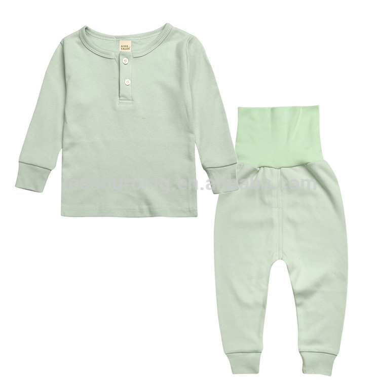 100% Cotton long sleeve solid color baby clothes wholesale price