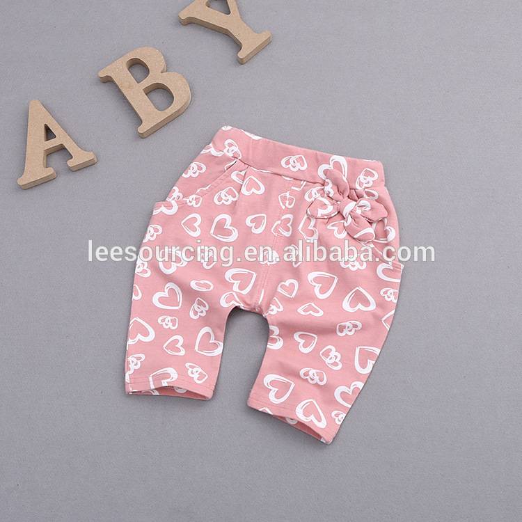 New design cute baby girls harem pants floral trousers for spring