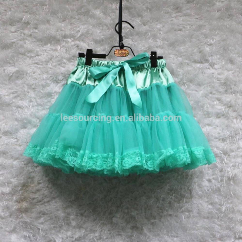 wholesale intombazane ehlobo ilambu elikuhlaza lace tulle isiketi tutu ingubo izingane intombazane ballet mini skirt