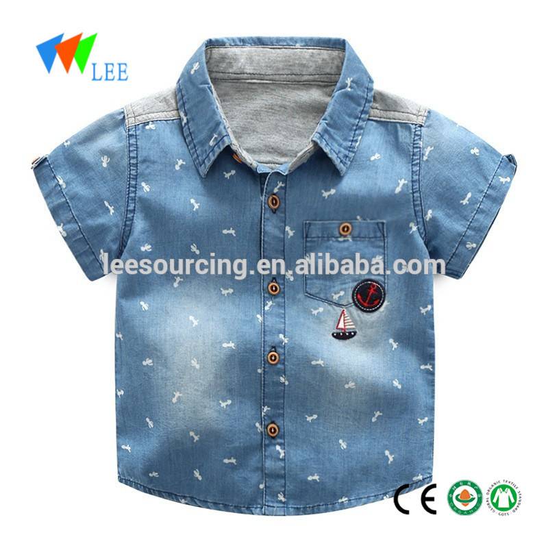 China Manufacturer for Sport Pants Yoga - Wholesale summer cotton full printing boys denim kids shirt – LeeSourcing