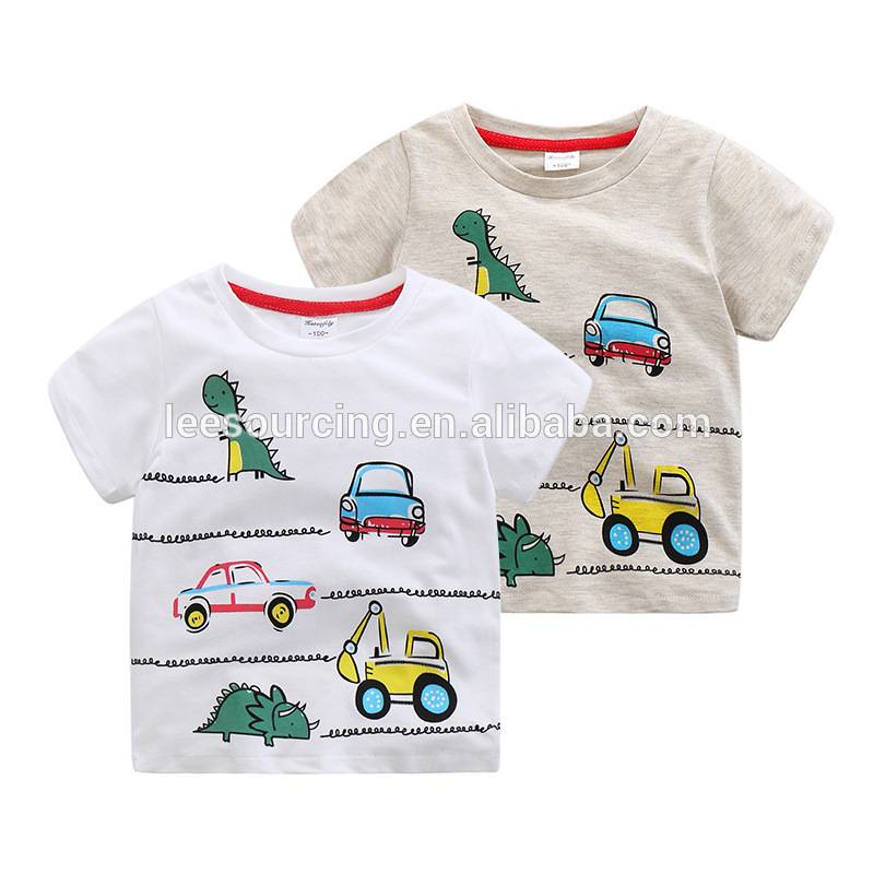 Xunto verán nenos patrón de deseño animado camisetas de algodón