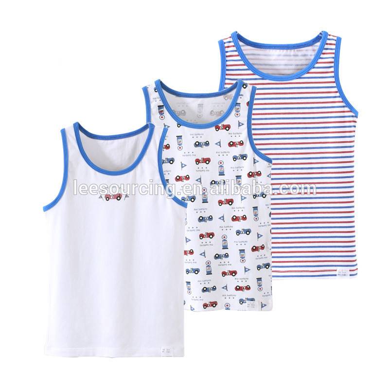 Wholesale simple design summer casual baby vest cotton baby clothing