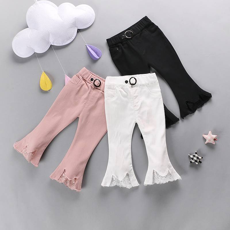 Hot Style Boutique Denim Leggings Baby Icing Ruffle Pants For Toddler Girl