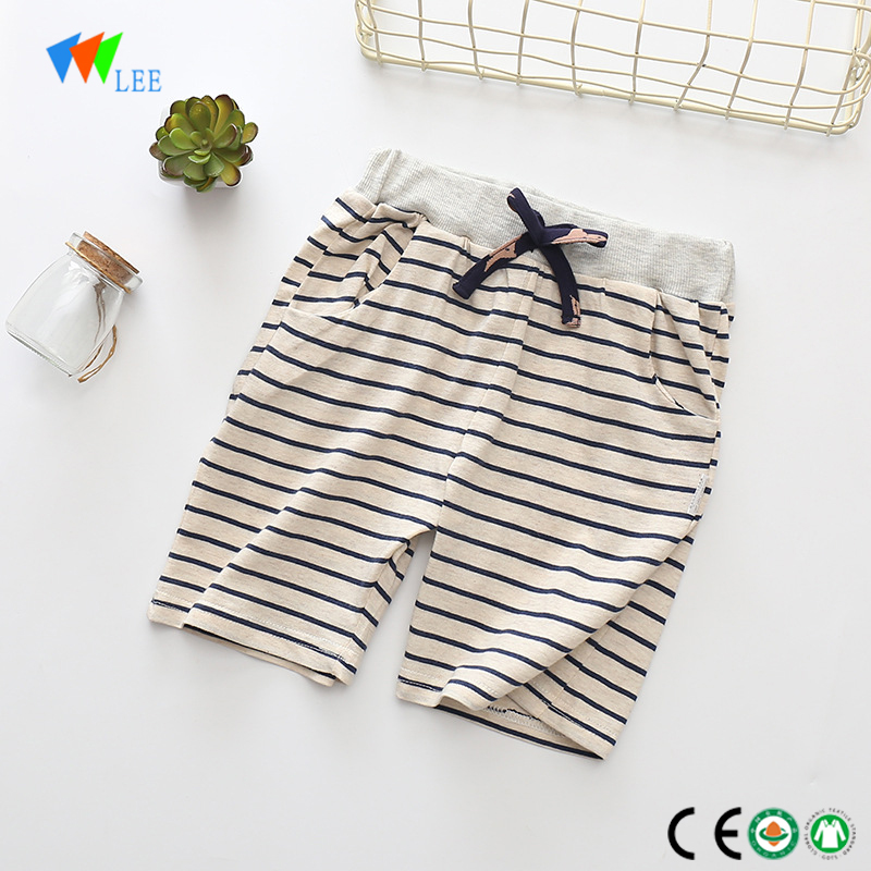 china manufacture fashion design stripe cotton summer boys shorts baby shorts wholesale