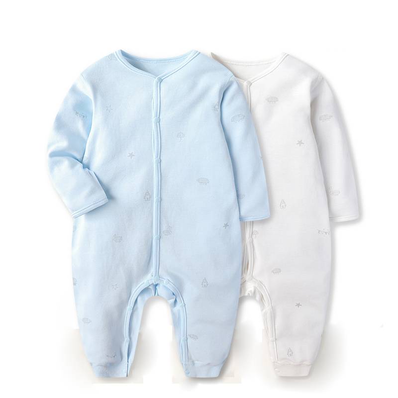 OEM baby jongens kleding van 100% katoen met lange mouw voor baby's plain rompertjes