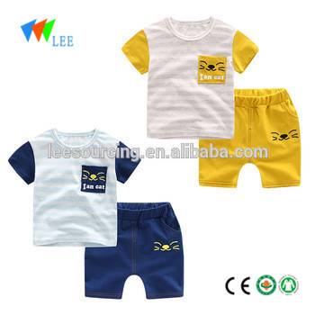 Wholesale cute boy summer clothes baby boy clothing sets