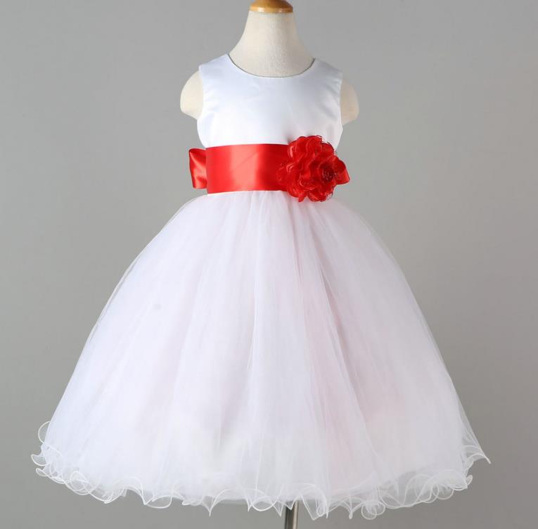 Nouveau Mode pour enfants Vêtements tout-petits sequin Fleur Enfants Bébé Fête d'anniversaire de fille robe