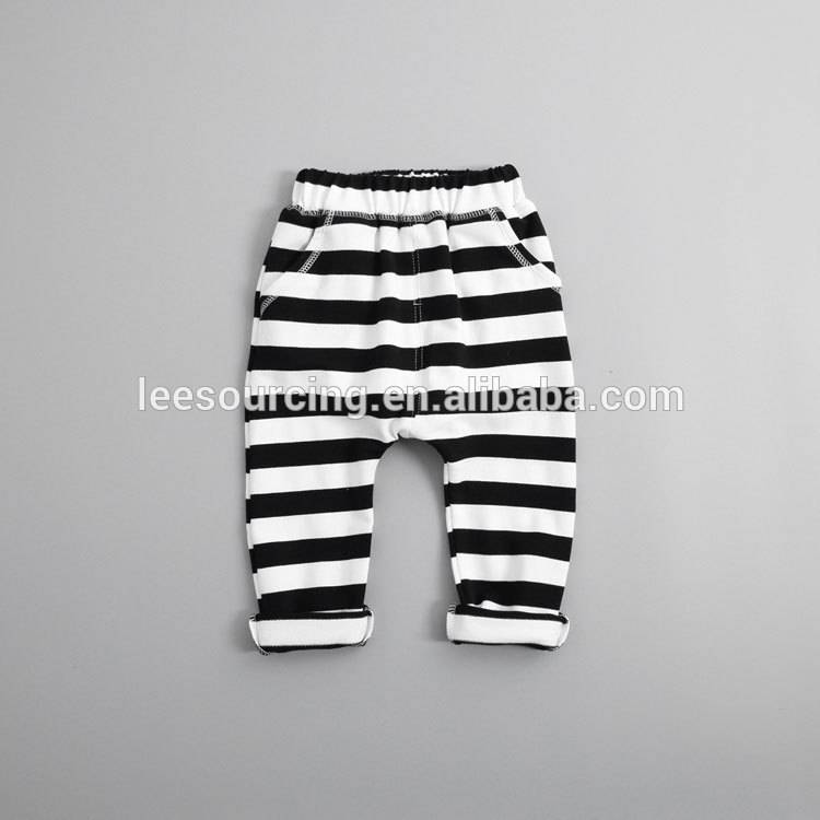Wholesale stripe 100% cotton children casual pants