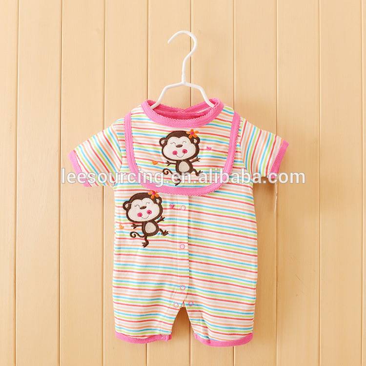 Wholesale striped cute style summer baby romper