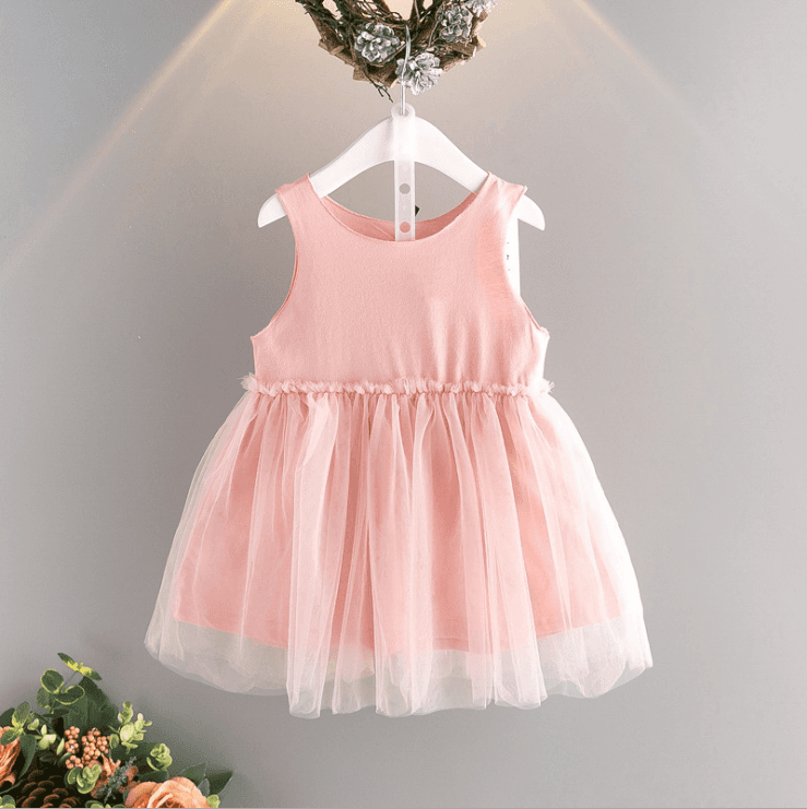 Wholesale children clothing new style cotton one piece girls party dresses