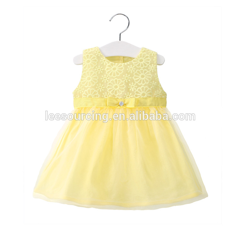 Beautiful baby girl casual dress designs empire-waist tulle dress