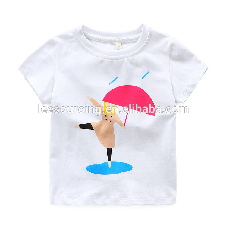 New arriving plain cotton kids t shirts short sleeves cartoon baby girl t-shirts wholesale