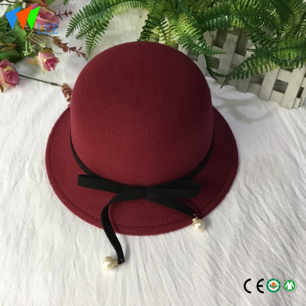 Factory wholesale Children Harem Pants - new style winter fashion wool fedora hats women dome bow-tie beads – LeeSourcing