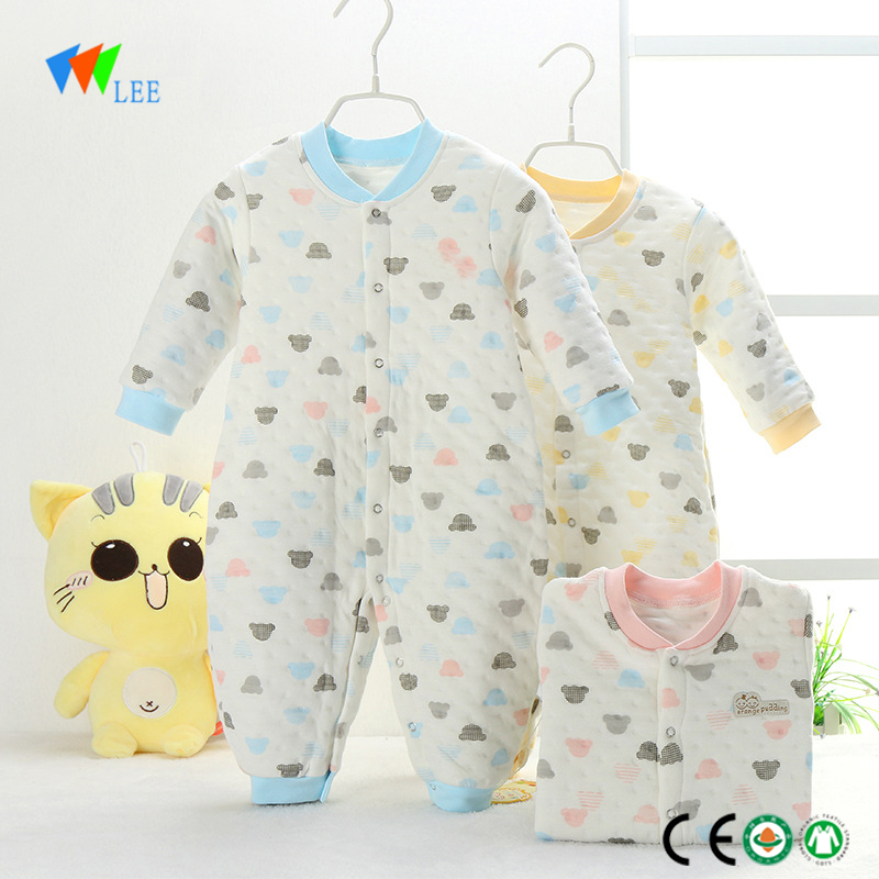 new design baby clothes100% cotton 3/4 sleeve children plain onesie newborn baby romper