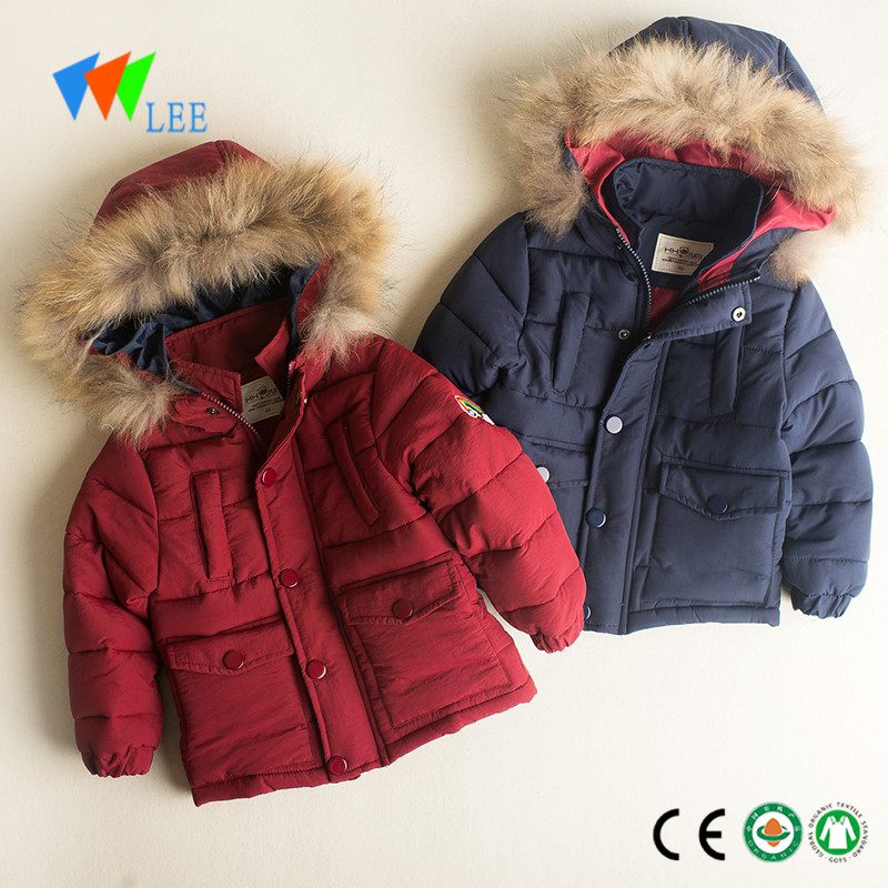 High quality hoodie custom kids winter down jackets