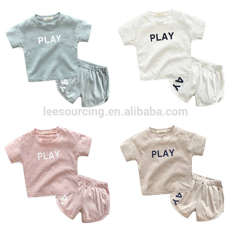 PriceList for Sexy Lingerie Young Girls - Wholesales summer cotton short sleeve kids t shirt with pants set – LeeSourcing