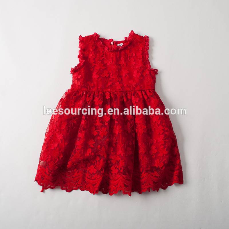 Summer new style lace embroidery kids clothes girls dresses baby