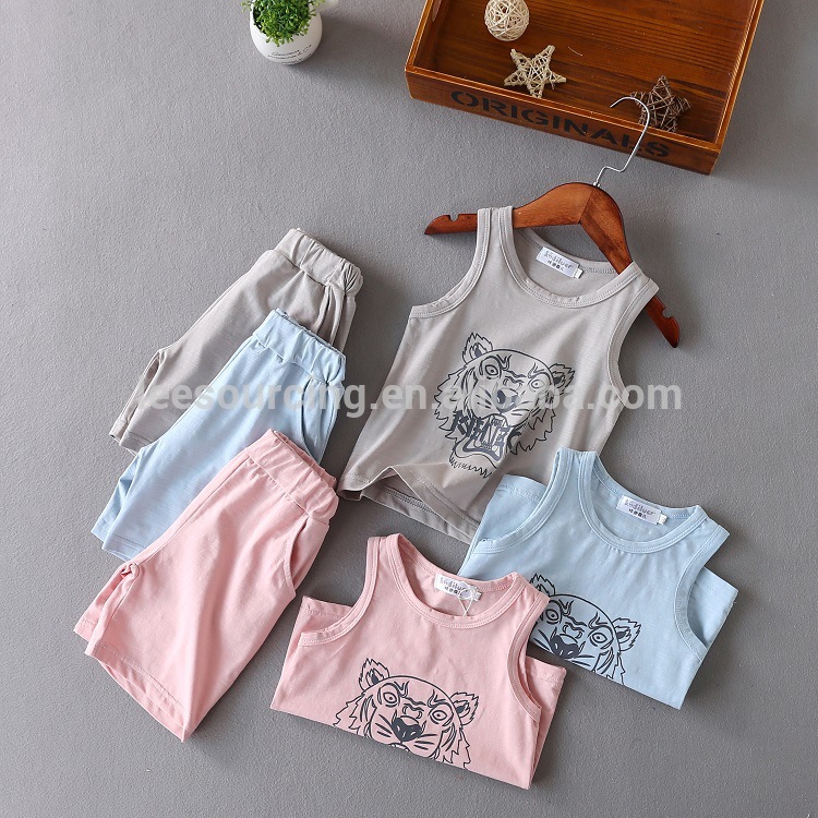 High definition Cotton Leggings For Kids - Wholesale summer cotton printing kids t shirt with pants set – LeeSourcing
