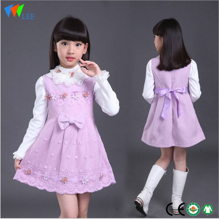 Spring Summer style high quality new design Cotton baby girl dress patterns