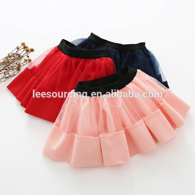 Sweet style solid color girls skirt tutu dress kids