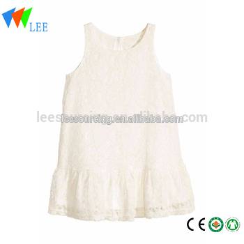 High quality lovely fancy sleeveless lace baby girl dresses