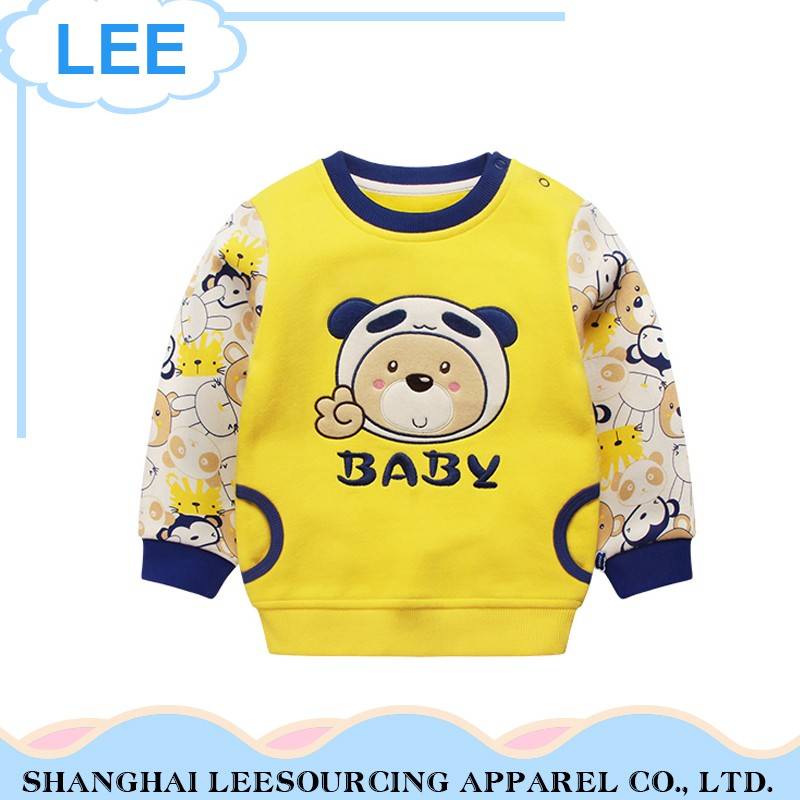 Factory Direct Price Yellow Outdoor Baby Girl Cotton Long Sleeve T Shirt