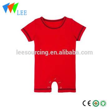 cute summer infants toddlers red color o neck short sleeve rompers bodysuit onesie