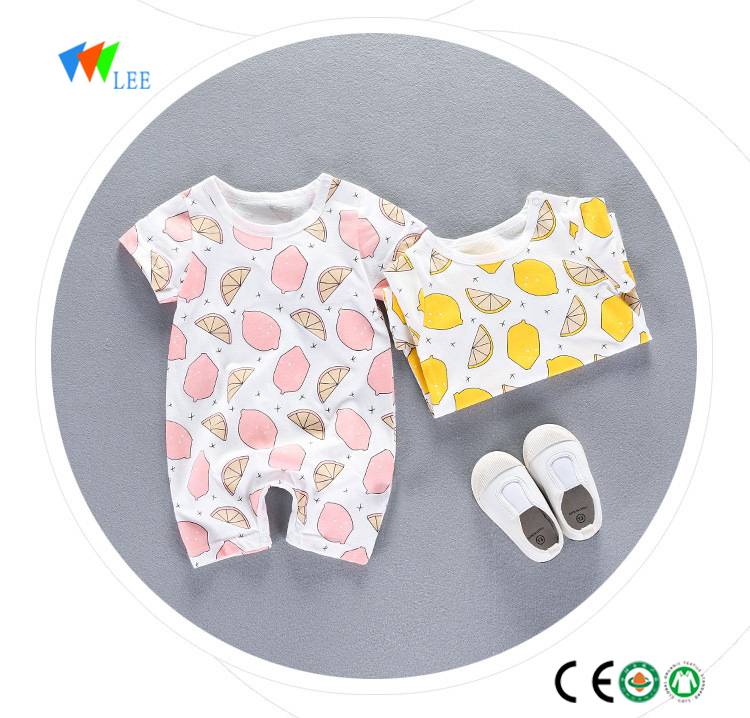 wholesale summer brand newborn fashion new infant romper with flower cotton baby body onesie