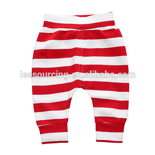 Λευκό και κόκκινες ρίγες εσώρουχα υψηλής ποιότητας νεογέννητο μωρό Harem Pants παιδιά Παντελόνια Χονδρική