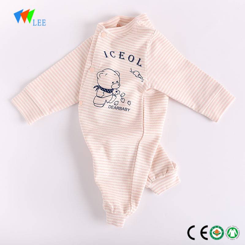 wholesale branded newborn fashion 3/4 sleeve baby clothes organic cotton new design baby body romper