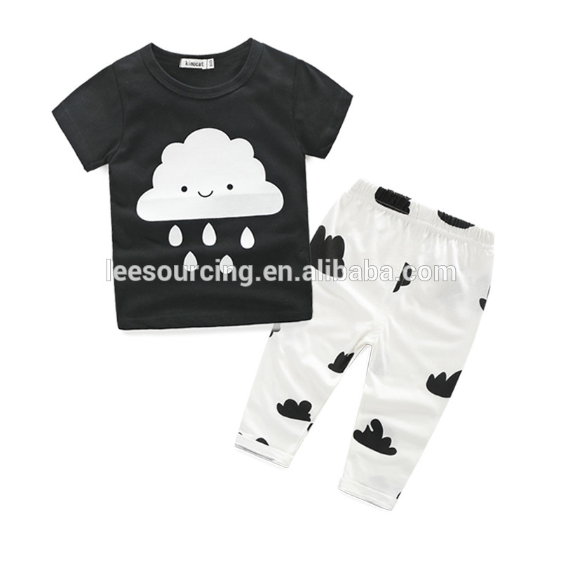 Summer Baby Boy Short Sleeve T-shirt with Long Pant Two Pieces Set