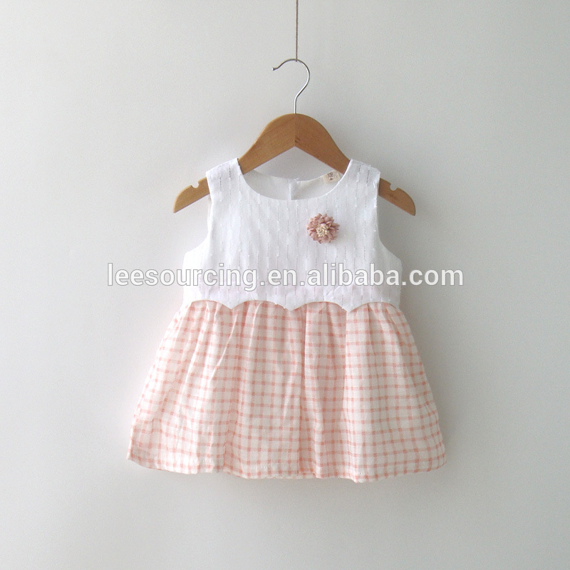 New style 100% cotton sleeveless wholesale baby girl dress